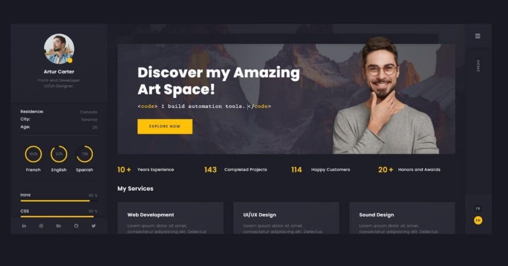 portfolio html tempPortfolio Html CSS JavaScript Website Template, Free Download Source complete