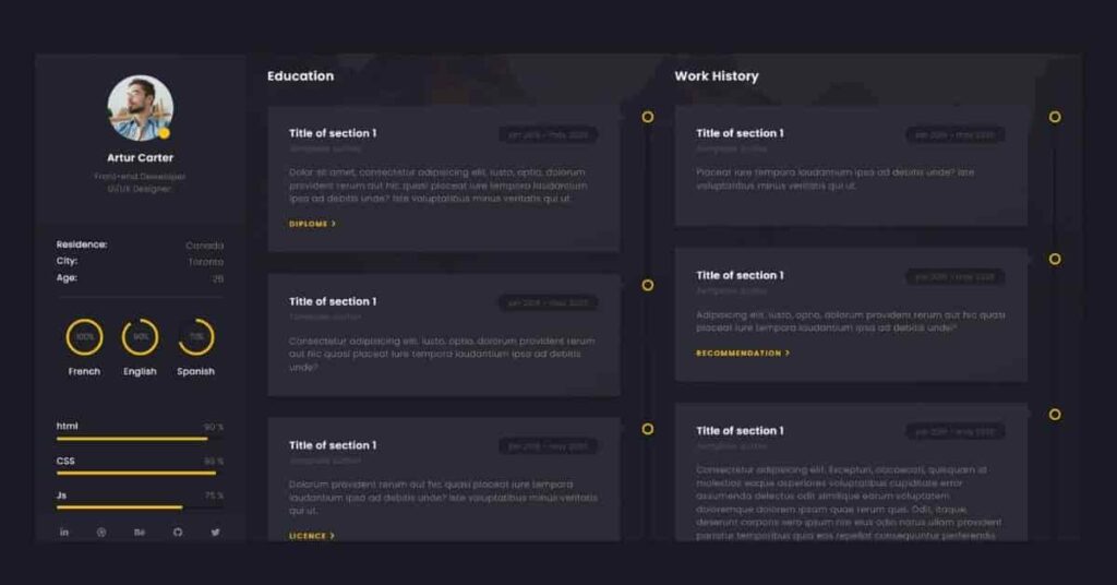 portfolio html template themeforest
