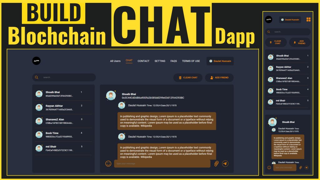 Create Your DecentralizeD Chat App, How I Build Blockchain decentralized chat Dapp application power by solidity smart contract on Ethereum blockchain