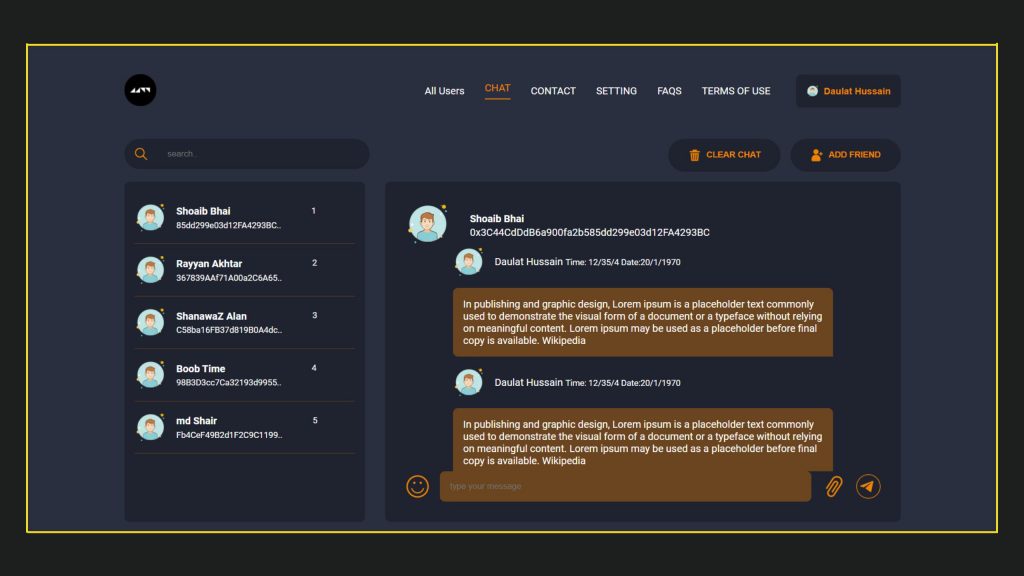 blockchain chat dapp