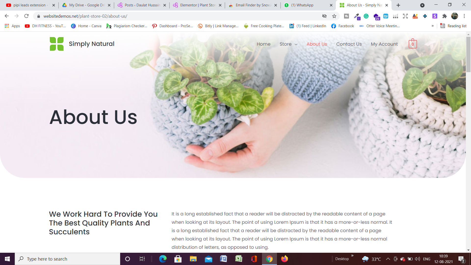 About as page Online Plant store Website Template By daulat Hussain About as page Online Plant store Website Template By daulat Hussain